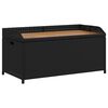 vidaXL Banco con almacenaje madera acacia rat&aacute;n PE negro 100x50x52 cm