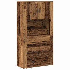vidaXL Aparador alto Madera vieja 80 x 33 x 150 cm