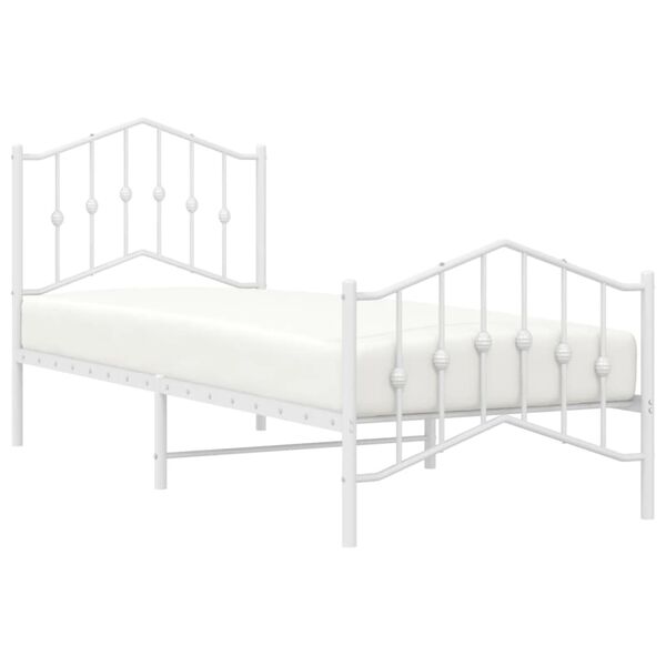 vidaXL Estructura cama sin colchón con estribo metal blanco 80x200 cm