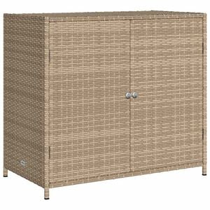 vidaXL Armario de almacenaje de jard&iacute;n rat&aacute;n PE beige 83x45x76 cm