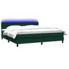 vidaXL Cama box spring con colch&oacute;n y LED terciopelo verde oscuro 180x220 cm