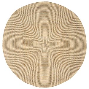vidaXL Alfombra de &aacute;rea Blanco &Oslash; 180 cm yute