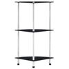 vidaXL Estanter&iacute;a 3 niveles cristal templado negro 30x30x67 cm