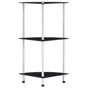 vidaXL Estanter&iacute;a 3 niveles cristal templado negro 30x30x67 cm