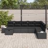 vidaXL Conjunto de sof&aacute; de jard&iacute;n 8 pcs Negro rat&aacute;n sint&eacute;tico