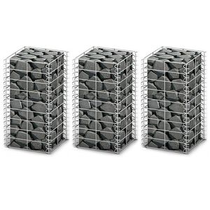 vidaXL Cestas de muro de gaviones alambre galvanizado 25x25x50cm 3 uds