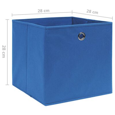 vidaXL Cajas de almacenaje 10 uds tela no tejida azul 28x28x28 cm