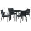 vidaXL Conjunto de Comedor de Jard&iacute;n 5 uds. Negro y Gris