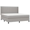vidaXL Cama box spring colch&oacute;n y luces LED tela gris claro 160x200 cm