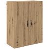 vidaXL Aparador alto 2 pcs Roble artesanal Madera tecnol&oacute;gica y vidrio