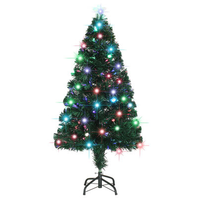 vidaXL Árbol de Navidad artificial con soporte/LED 120 cm fibra óptica