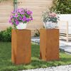 vidaXL Soporte de plantas 2 pcs Oxidado 24 x 24 x 55 cm