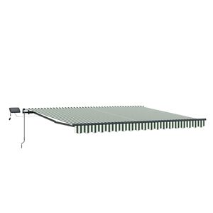 vidaXL Toldo retr&aacute;ctil Verde y blanco 450 x 300 cm Tela y Aluminio