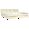 vidaXL Cama box spring con colch&oacute;n cuero sint&eacute;tico crema 200x200 cm