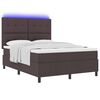 vidaXL Cama tipo Box Spring con LED Marr&oacute;n oscuro 160 x 200 cm tela
