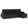 vidaXL Set de muebles de jard&iacute;n 5 pzas y cojines rat&aacute;n sint&eacute;tico negro