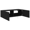 vidaXL Mueble de TV Montado en la Pared 2 pcs Roble Negro