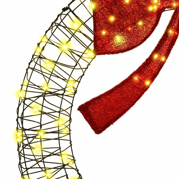 vidaXL Corona con 150 LED c&aacute;lido 120 cm Rat&aacute;n