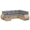 vidaXL Juego de sof&aacute;s jard&iacute;n con cojines beige mezcla 7 pzas rat&aacute;n PE