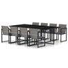 vidaXL Set de comedor de jard&iacute;n 9 pzas y cojines rat&aacute;n sint&eacute;tico gris