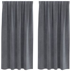 vidaXL Cortinas opacas 2 pcs Gris Claro 140 x 175 cm Terciopelo