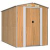 vidaXL Cobertizo jard&iacute;n acero galvanizado marr&oacute;n claro 192x274x223 cm