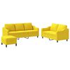 vidaXL Juego de sof&aacute;s con cojines 3 piezas tela amarillo claro