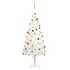 vidaXL &Aacute;rbol de Navidad preiluminado con luces y bolas blanco 240 cm