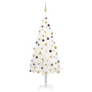 vidaXL &Aacute;rbol de Navidad preiluminado con luces y bolas blanco 240 cm