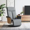 vidaXL Sill&oacute;n reclinable de masaje con reposapi&eacute;s tela gris claro