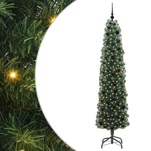 vidaXL &Aacute;rbol de Navidad artificial Verde 210 cm PVC, Acero y Pl&aacute;stico