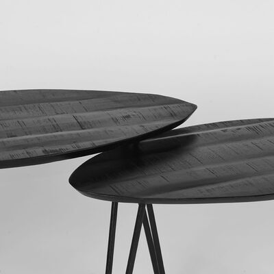 LABEL51 Juego de mesas de centro 2 piezas Frisk negro