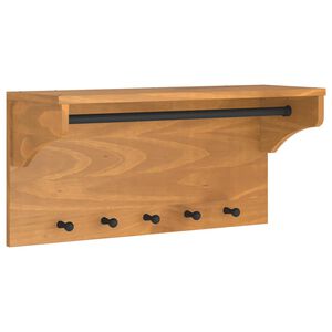 vidaXL Perchero de pared SANDNES madera maciza de pino 87x30x42 cm