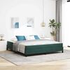 vidaXL Cama tipo Box Spring con colch&oacute;n Verde oscuro 180 x 210 cm tela