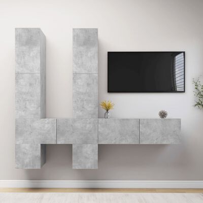 vidaXL Mueble de pared de TV madera contrachapada gris hormigón