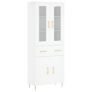 vidaXL Aparador alto madera contrachapada blanco 69,5x34x180 cm