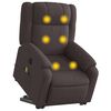 vidaXL Sill&oacute;n masaje el&eacute;ctrico reclinable elevable tela marr&oacute;n oscuro