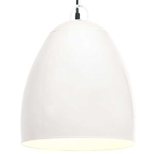 vidaXL L&aacute;mpara colgante industrial redonda 25 W blanca 42 cm E27