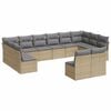 vidaXL Set de sof&aacute;s de jard&iacute;n 12 pzas y cojines rat&aacute;n sint&eacute;tico marr&oacute;n