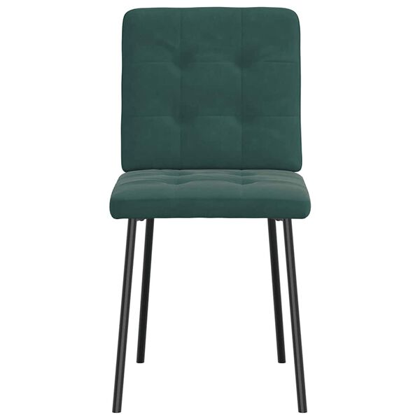 vidaXL Sillas de comedor 2 unidades terciopelo verde oscuro