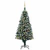 vidaXL &Aacute;rbol de Navidad helado con LEDs, bolas y pi&ntilde;as 210 cm
