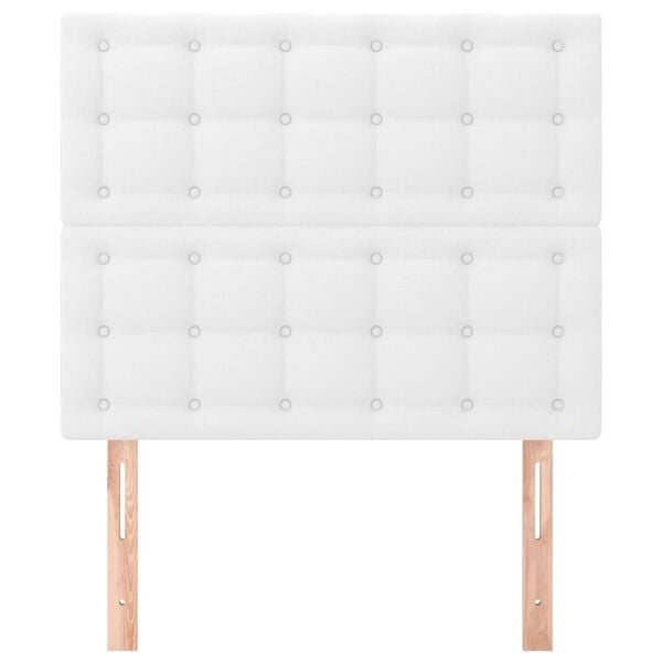 vidaXL Cabecero de cama blanco 90x5x118/128 cm piel sint&eacute;tica