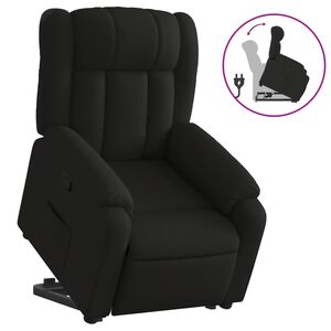 vidaXL Sill&oacute;n reclinable elevable tela negro