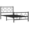 vidaXL Estructura cama sin colchón con estribo metal negro 100x190 cm