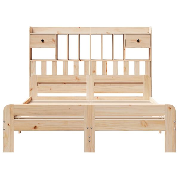 vidaXL Cama con estanter&iacute;a sin colch&oacute;n madera maciza de pino 160x200cm
