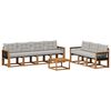 vidaXL Conjunto de sof&aacute;s de exterior 8 pcs Natural y Gris Claro