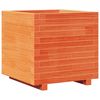 vidaXL Jardinera madera maciza de pino marr&oacute;n cera 50x50x49,5 cm