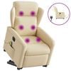 vidaXL Sill&oacute;n de masaje el&eacute;ctrico reclinable elevable tela crema