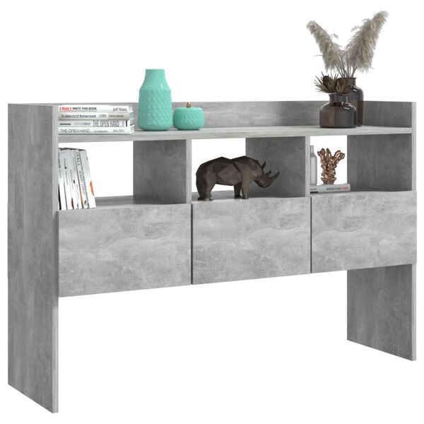 vidaXL Aparador de madera contrachapada gris hormigón 105x30x70 cm
