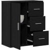 vidaXL Aparador Roble Negro 60 x 31 x 70 cm Madera de ingenier&iacute;a